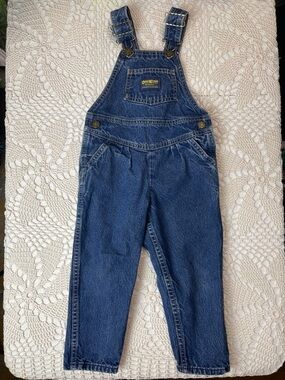 Vintage 1980s Oshkosh B'Gosh Vestbak Girls 4t Pleated Denim Overalls